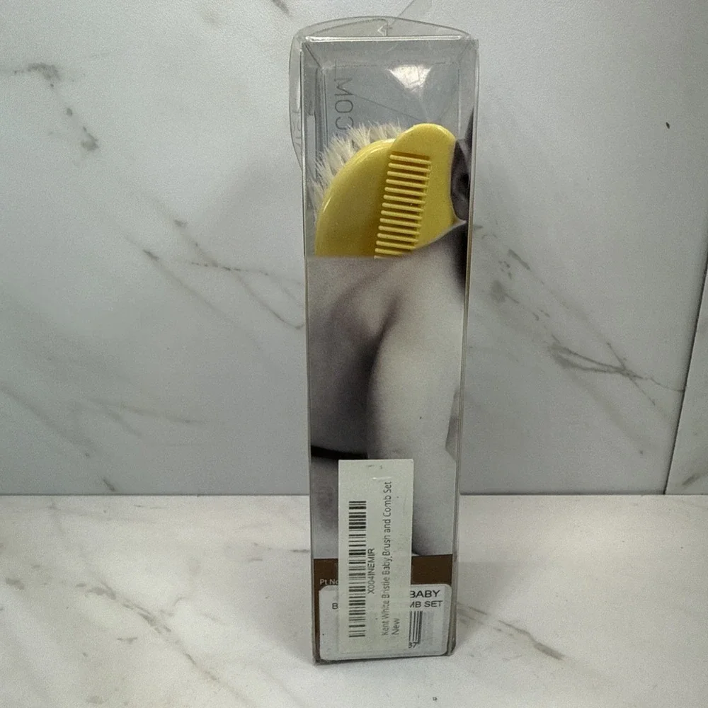 KENT✨Baby Brush Set✨White Bristle✨ Yellow Handles✨Comb✨BA28